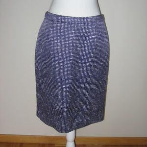TORY BURCH Purple/White Cotton Pencil Skirt 12